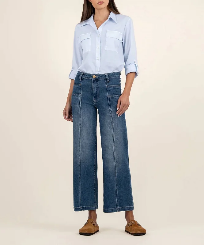 Meg High Rise Wide Leg In Exceeded W/dk Base Wash Edgy Women's Punk