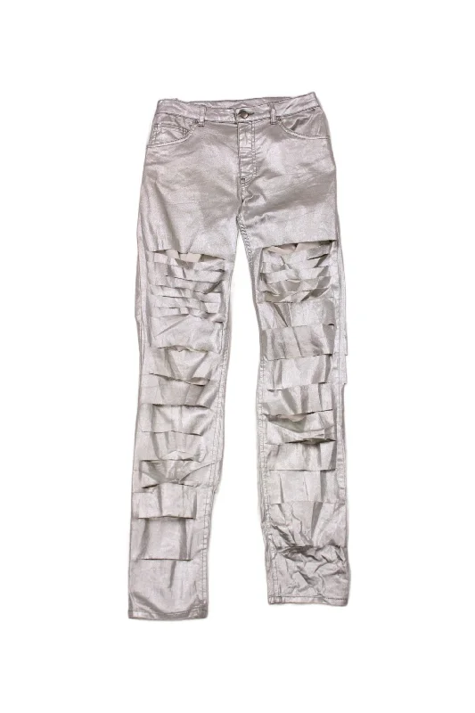 Tenwi - Silver Rip Jeans Polished Women's Silk
