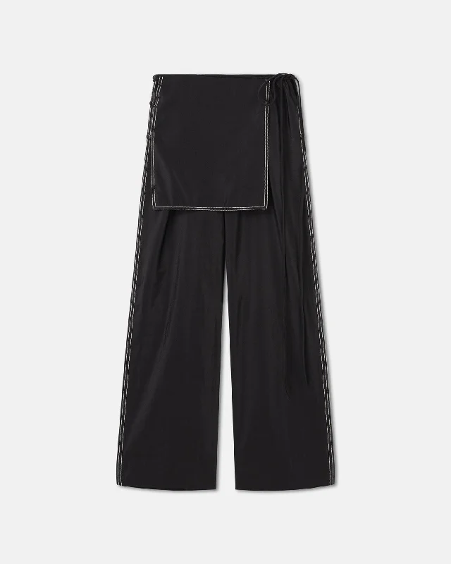 Evea - Glass Poplin Pants - Black Earthy Women's Hemp - based