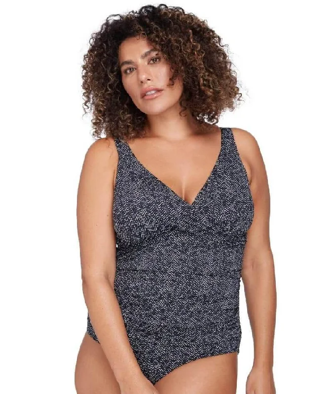 Artesands Zig Zag Delacroix Cross Front D-G Cup One Piece Swimsuit - Black Compression Artesands Zig Zag Delacroix Cross Front D-G Cup One Piece Swimsuit - Black Compression