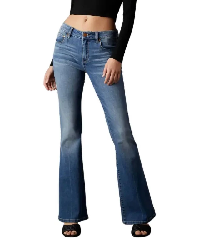 Maya Mid Rise Denim Jeans In Seville Minimalist Women's Casual