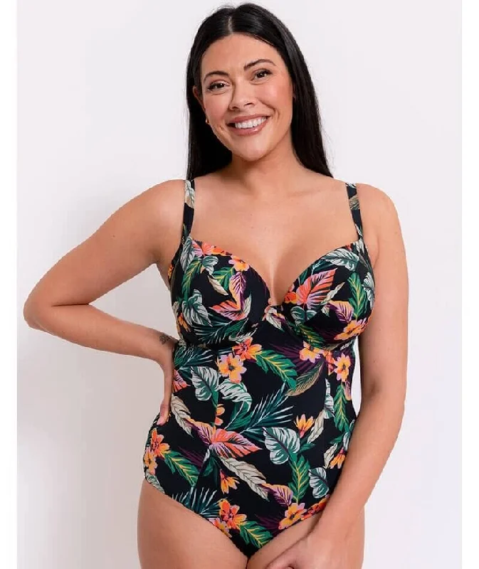 Curvy Kate Cuba Libre Padded Plunge Swimsuit - Print Mix Stylish Women's Tropical 