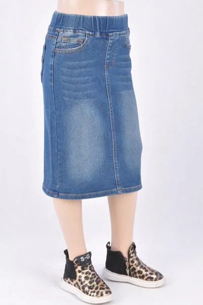 GIRLS Classic Waistband Denim Skirt (Vintage)- FINAL SALE Sophisticated Women's Tailored