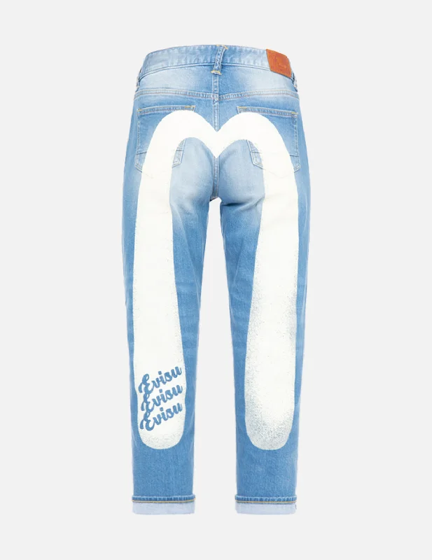 Logo Daicock Print Relax-Fit Jeans Preppy Women's College