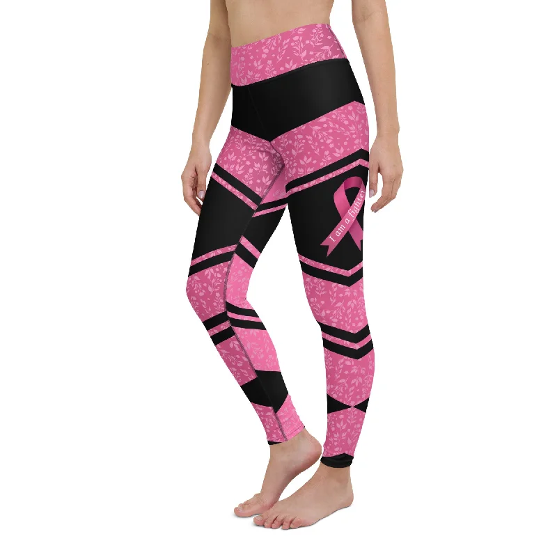 Pink Ribbon Warrior Yoga Leggings Refined Women's Velvet