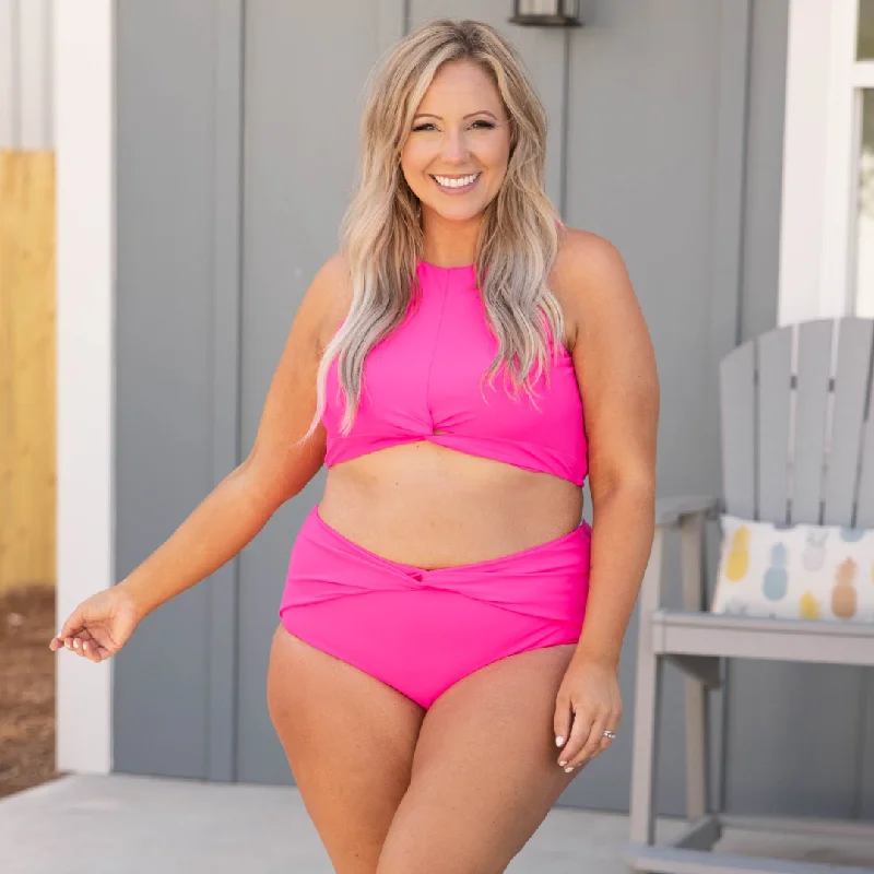 Swim With Me Swim Bottom, Pink Minimalist Women's Casual