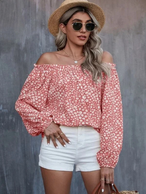Off-Shoulder Long Sleeve Blouse Women