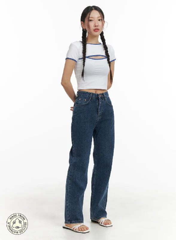 Recycled Straight Fit Jeans OM428 Street