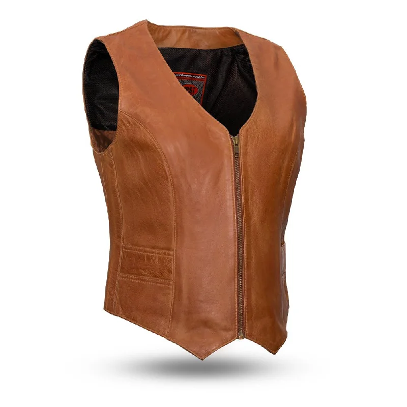 Savannah Women's Western Style Motorcycle Leather Vest Practical Women's Quick - dry Savannah Women's Western Style Motorcycle Leather Vest Practical Women's Quick - dry