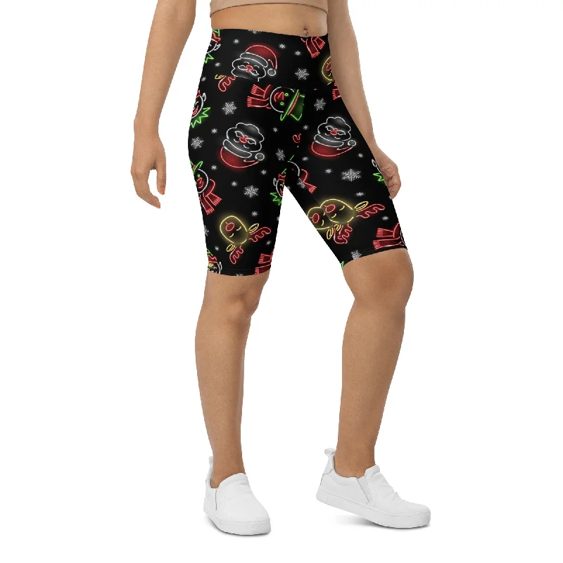 Neon Christmas Biker Shorts Youthful Women's Anime - inspired