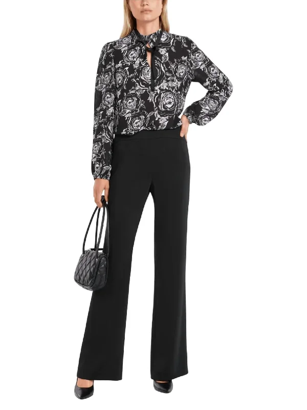 Flared Leg Trouser In Black Refined Women's Velvet