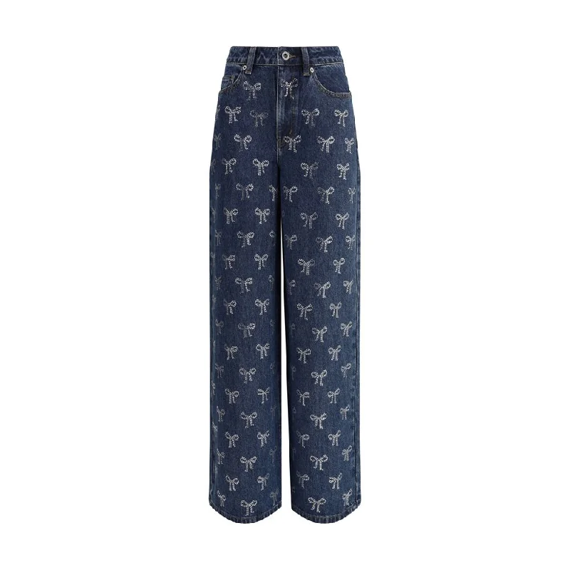 Self-Portrait Women's Jeans Classic Women's Pin - striped