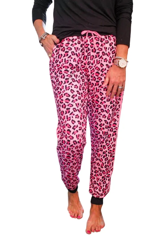 Leopard Jogger In Pink Confident Women's High - fashion