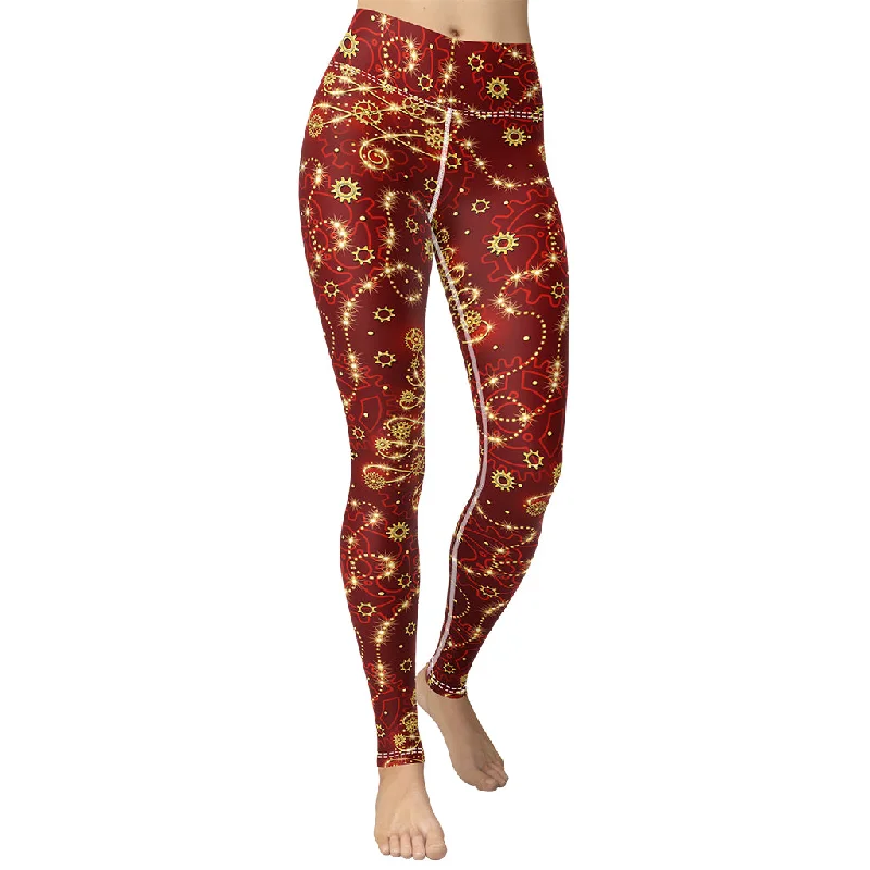 Steampunk Christmas Yoga Leggings Streetwear Style for 