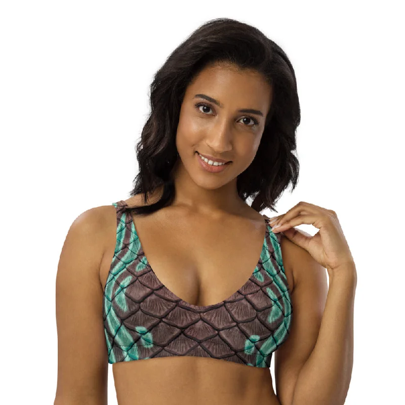 Song of the Sea Recycled Padded Bikini Top Sleek Women's Metallic