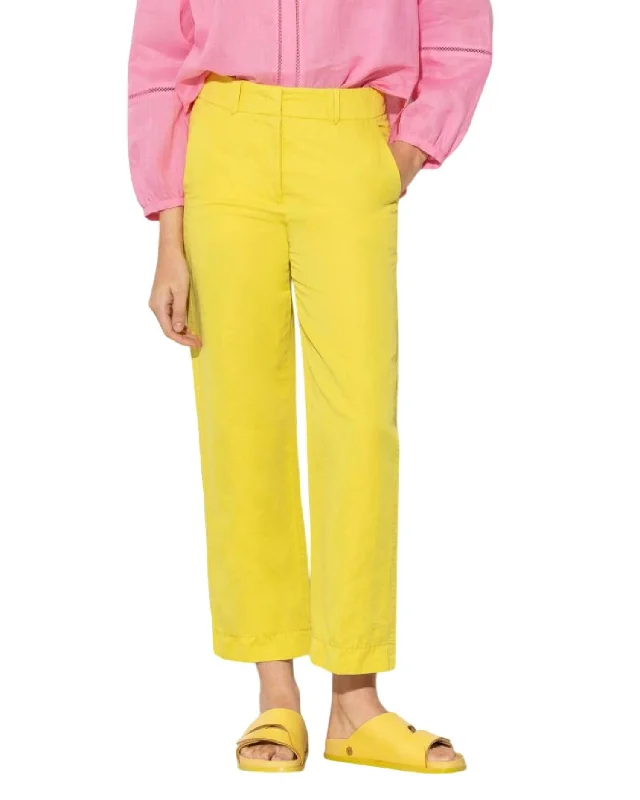 Women's Crop Linen Trouser In Lemon Bold Women's Animal Print