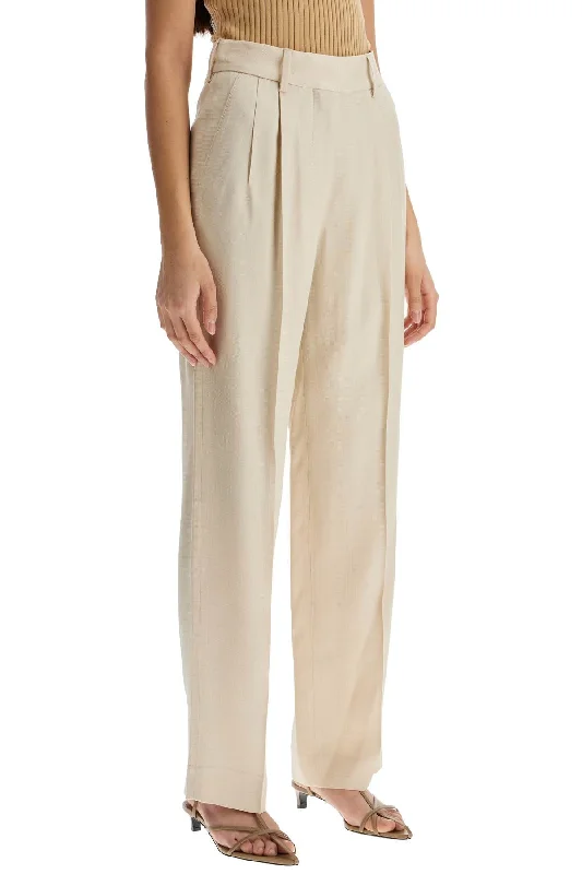 Blaze Milano Ivory Viscose Pants With Embroidered Pocket Youthful Women's Anime - inspired
