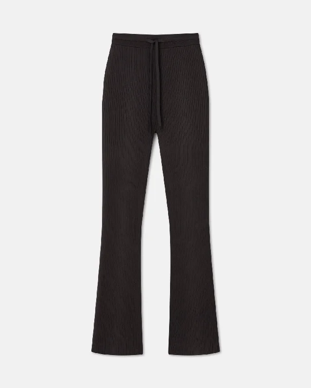 Cornelie - Ribbed-Knit Pants - Dark Brown Athletic Women's 