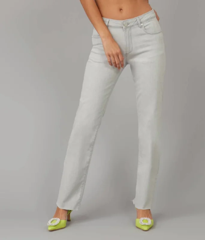 Jasper Mid Rise Straight Jeans In Pale Taupe Disco