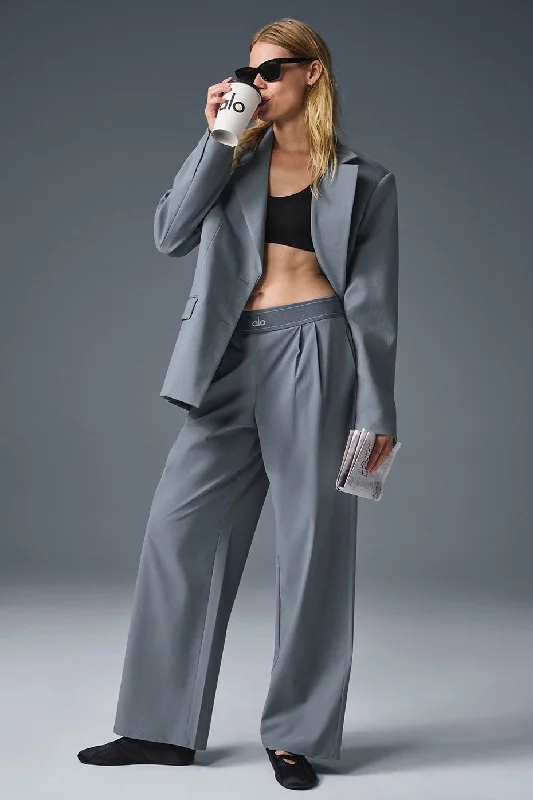 Suit Up Trouser (Long) - Steel Grey Athletic Women's High - 