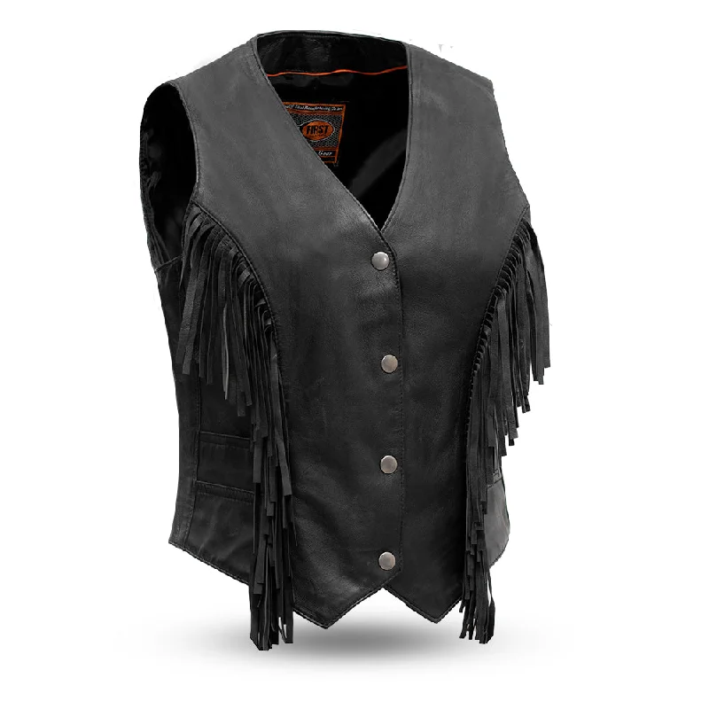 Apache Women's Leather Motorcycle Vest Stylish Women's Tropical 