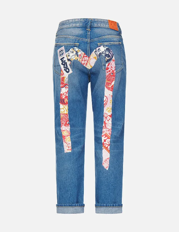 Godhead and Festival of Wishes Graphic Daicock Boyfriend Jeans Cool Women's Distressed Godhead and Festival of Wishes Graphic Daicock Boyfriend Jeans Cool Women's Distressed