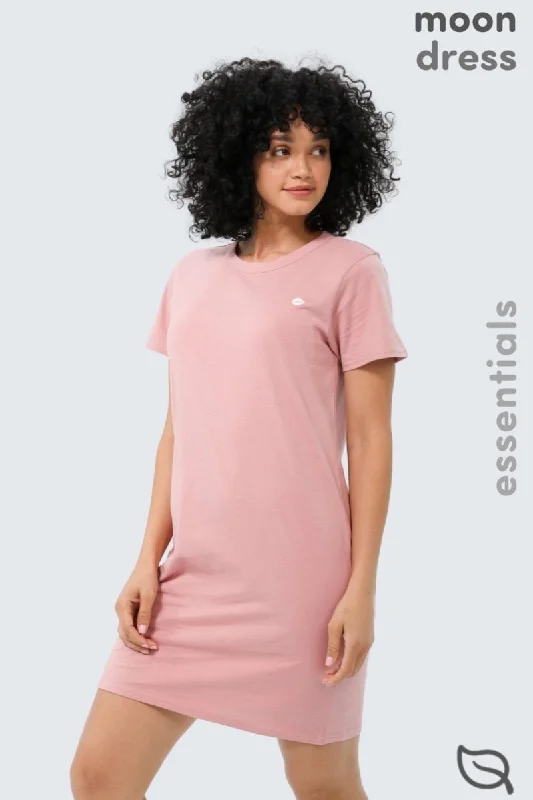 W Moon Air Dress Organic - Dusty Rose Monochromatic Office Style