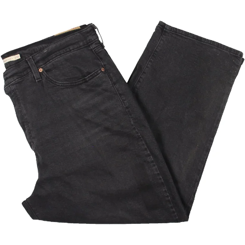 Plus    Womens Super High Rise Ankle Straight Leg Jeans Monochromatic Office Style