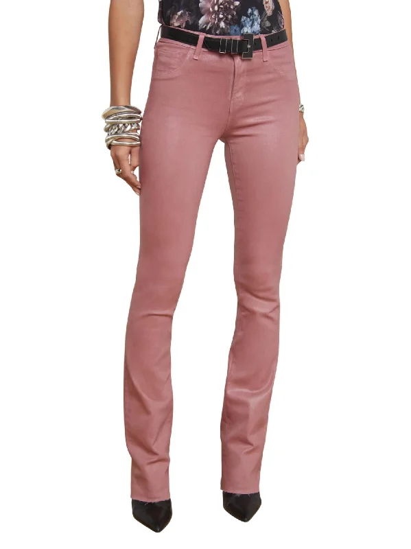 Ruth Coated Straight Leg Jean In Mauve Rose Coated Preppy Women's College