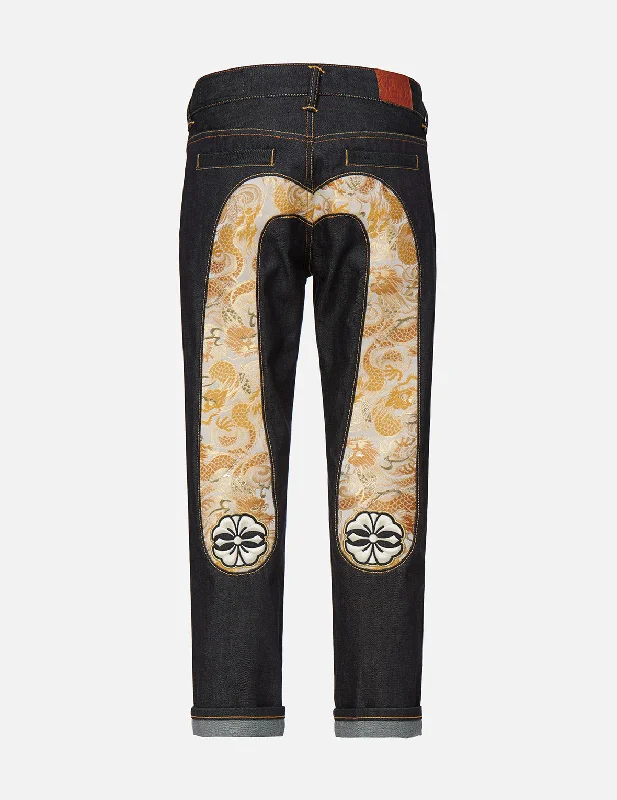 Dragon Brocade Daicock Insert Boyfriend Jeans Women