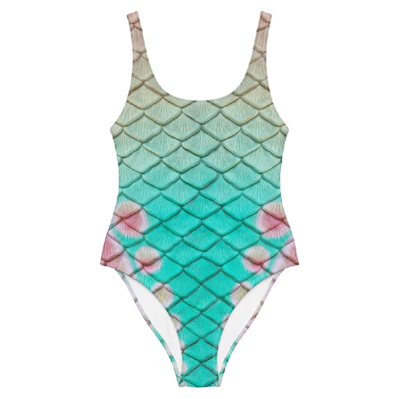 Turquoise Sunrise One-Piece Swimsuit Classic Women's Tweed