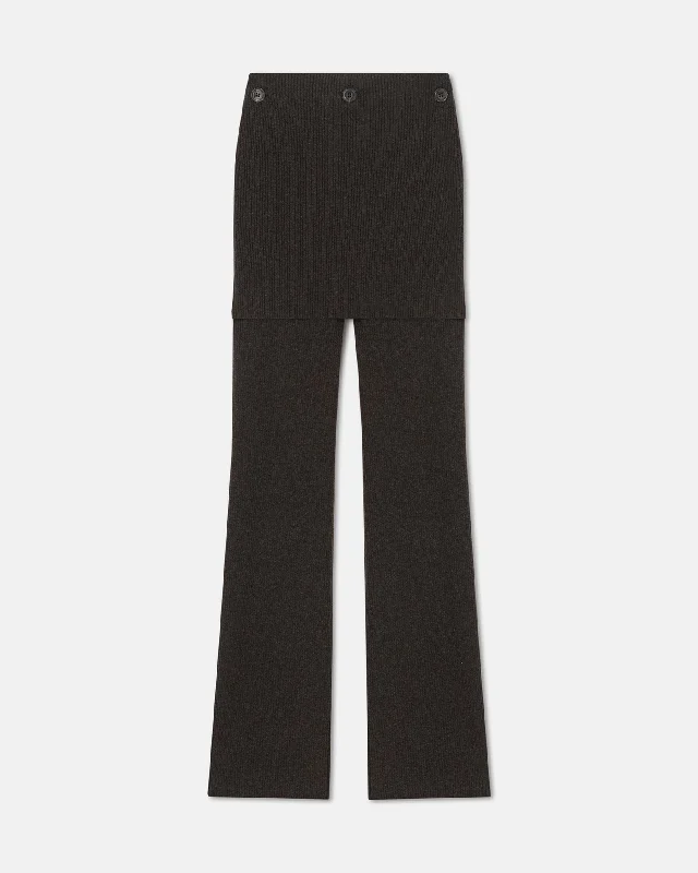 Basy - Compact Merino Wool Pants - Coffee Classic Women's Pin - striped