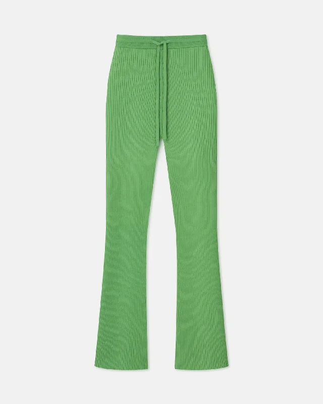 Cornelie - Ribbed-Knit Pants - Green Streetwear Style for 