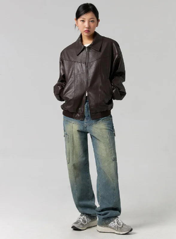 Cargo Wide-Leg Jeans CG329 Athletic Women's 