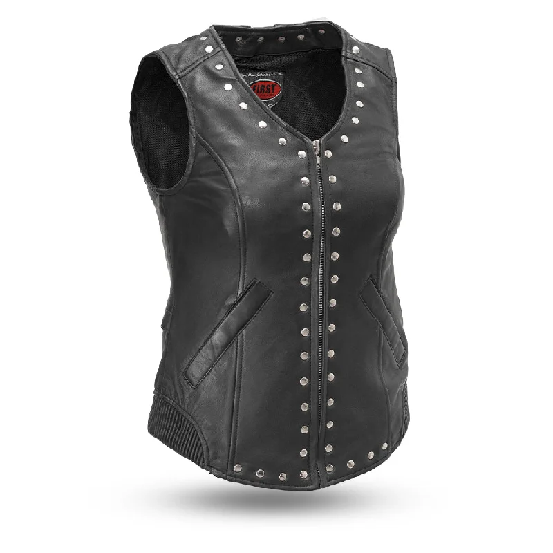 Empress Women's Motorcycle Leather Vest Unique Women's Upcycled