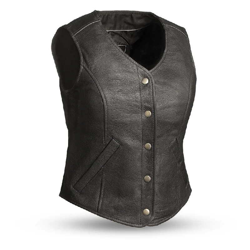 Derringer Women's Motorcycle Leather Vest Earthy Women's 