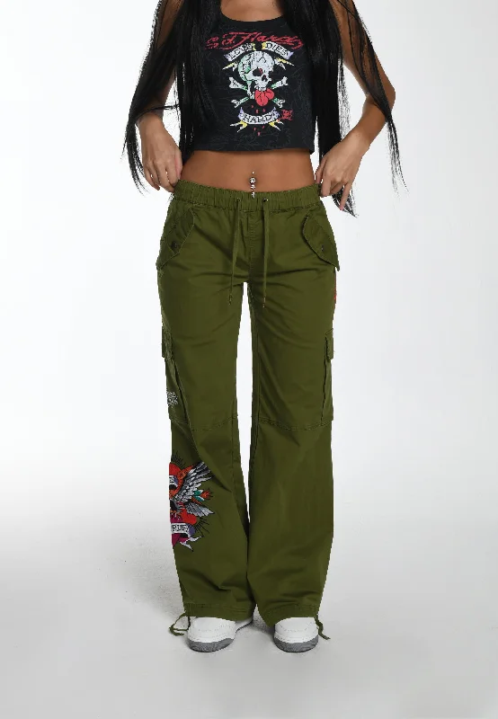 Womens Brave Heart Cargo Trouser - Green Scandinavian