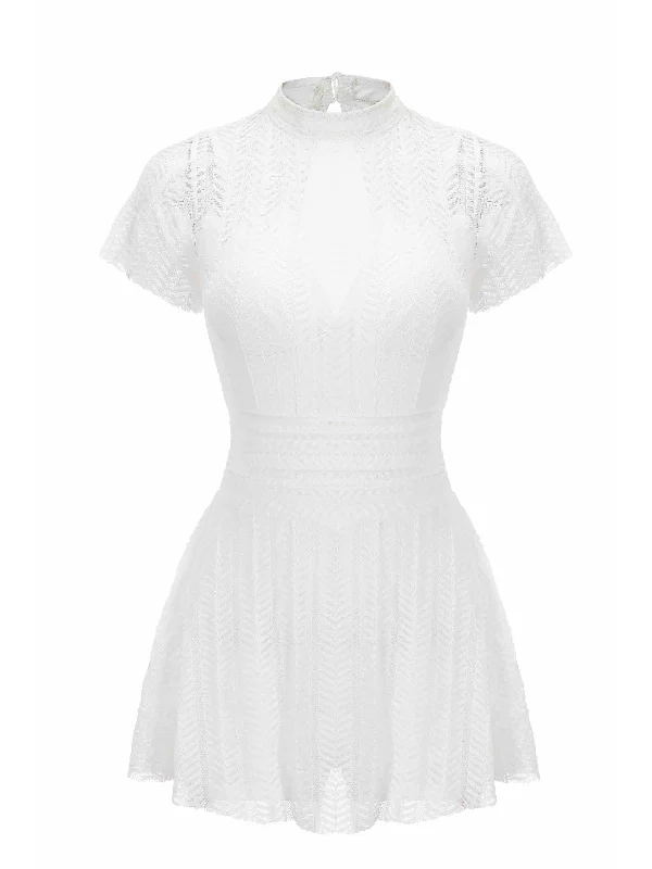 White 1940s Soild Lace Translucent Swimsuit purpose