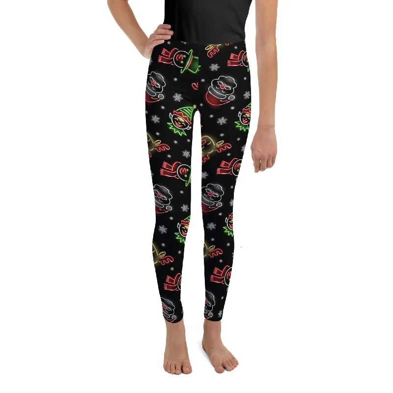 Neon Christmas Youth Leggings Sporty Women's Athleisure 