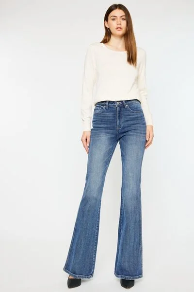 Kancan Cat's Whiskers High Waist Flare Jeans Sophisticated Women's Tailored