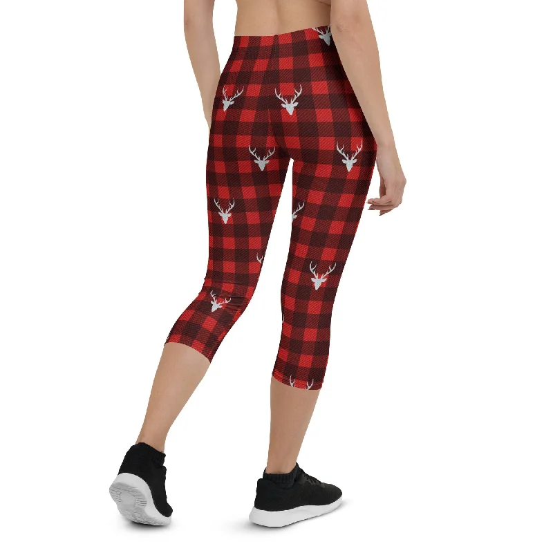 Buffalo Reindeer Print Capris Women
