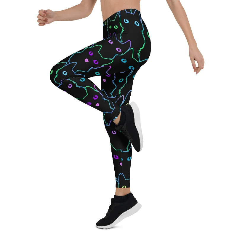 Mystic Halloween Cats Leggings Confident Women's Power
