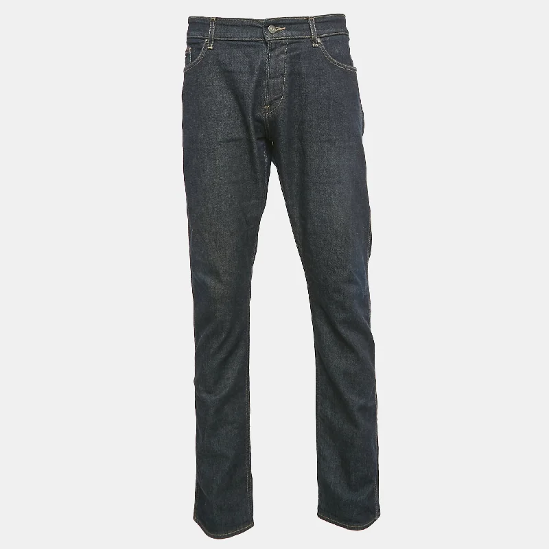 Boss By Hugo Boss Navy Blue Denim Delaware Slim Fit Jeans Classic Women's Tweed