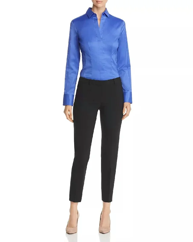 Tiluna Fundamental Straight Wool Pants In Black Classic Women's Tweed