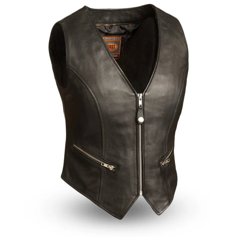 Montana Women's Motorcycle Leather Vest Stylish Women's Neon