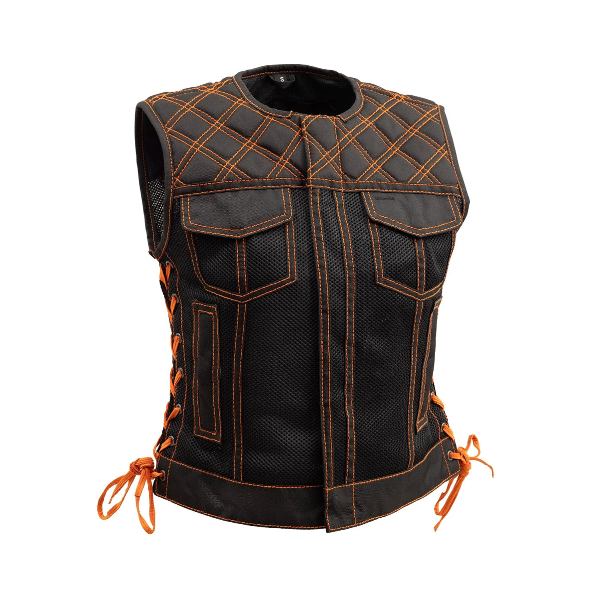 Bonnie Moto Mesh Women's Motorcycle Vest - Diamond Quilt purpose
