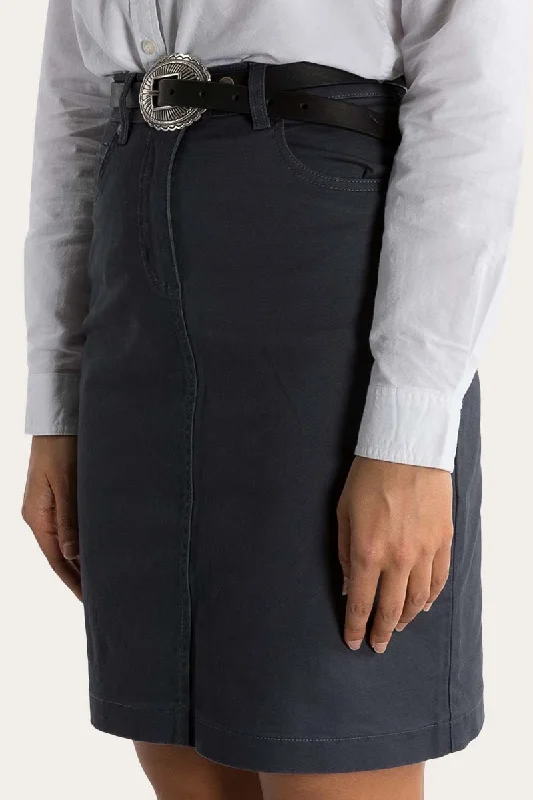 Maree Womens 5 Pockets Stretch Drill Skirt - Steel Blue performance