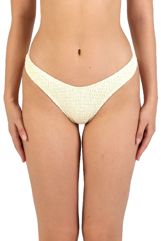 Cream White Pleat Underwire Bikinis Bottom Artistic Women's Avant - 
