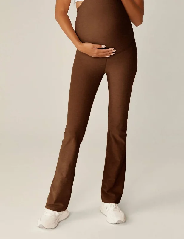 Spacedye Practice Maternity Pant In Bold Mocha Cozy Women's Sherpa - lined
