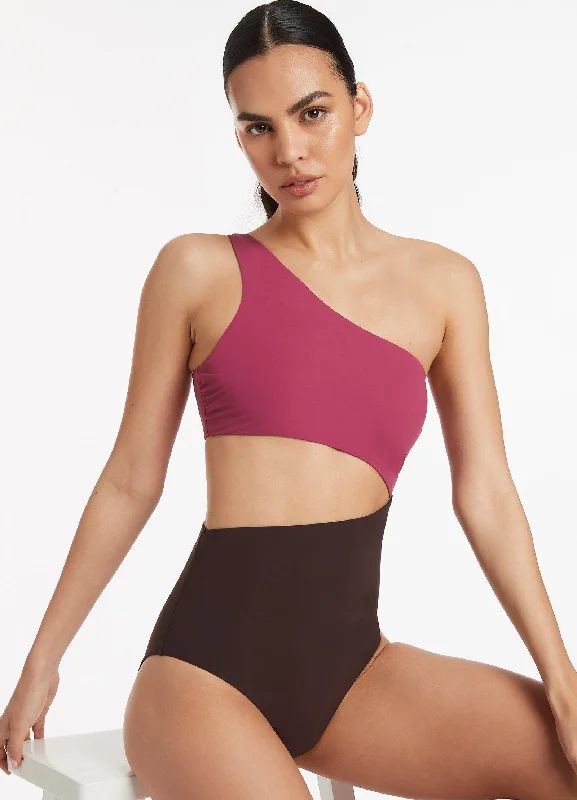 Versa One Shoulder One Piece - Orchid garde